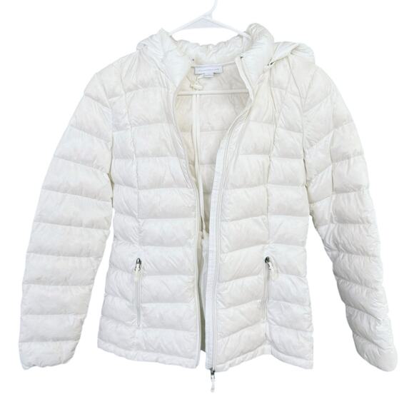 Charter Club White Down Puffer Coat Packable Hooded Jacket Pockets Womens Sz XS - Picture 4 of 8